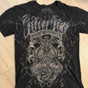 American Fighter Black and Gray Graphic Tee